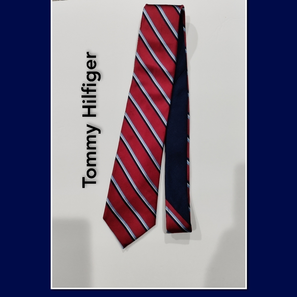 Tommy Hilfiger red white and blue neck tie.